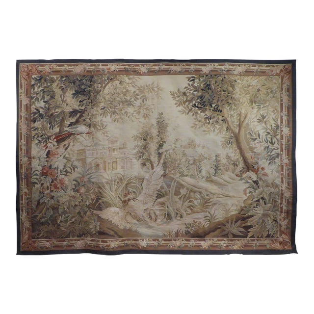 Verdure Aux Oiseaux Handwoven Tapestry - 213 X 305 Cm (7'0" X 10'0") - Requires Concealed Wooden Batten For Sale