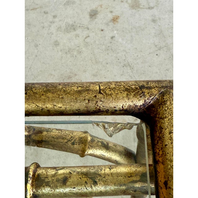 Gold Mid-20th Century Regency Gilded Faux Bamboo Metal Nesting Tables-Set of Three For Sale - Image 8 of 12