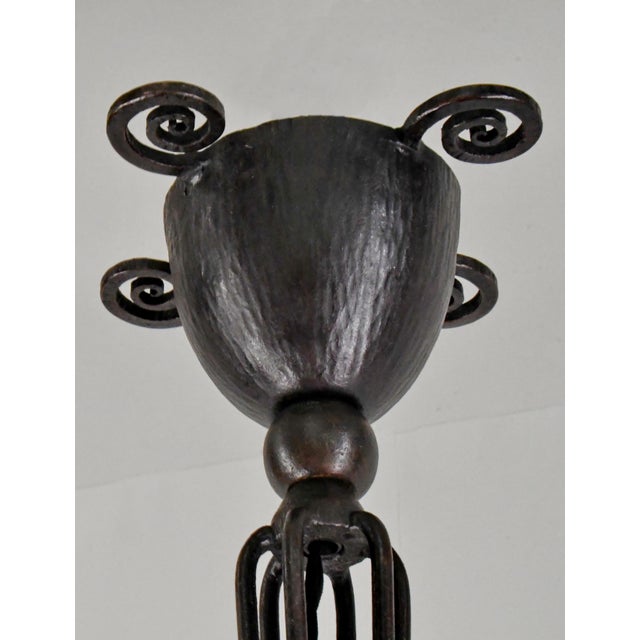 French Art Deco Chandelier by Edgar Brandt & Daum - 1920s France For Sale - Image 10 of 13