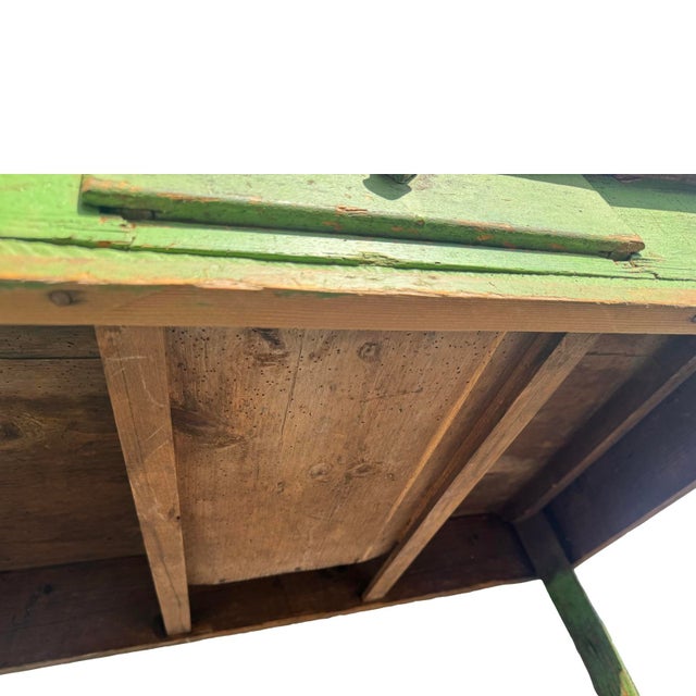 Antique Rustic Green Swedish Writing Desk Console Table For Sale - Image 9 of 9