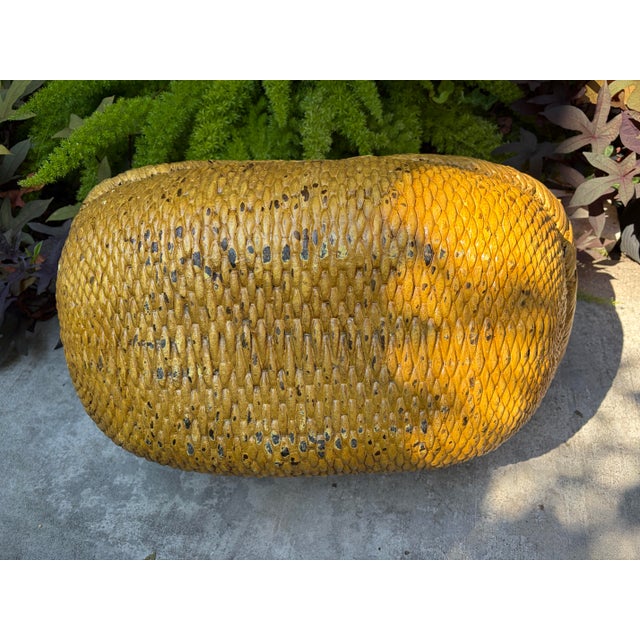 Vintage Mustard Painted “The Lady Jane Grey” Large Harvesting Basket - Folk Art For Sale In Houston - Image 6 of 10