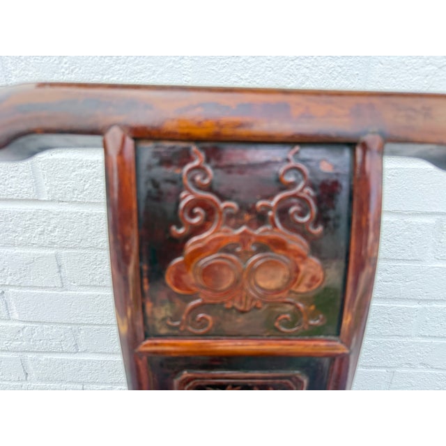 Chinoiserie 19th Century Pair of Chinoiserie Style Carved Wood Hall Chairs For Sale - Image 3 of 16