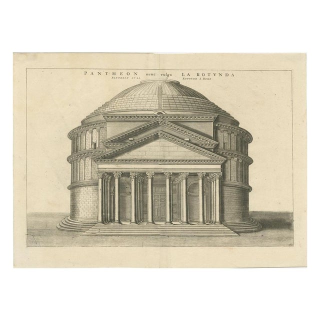 The engraving titled "Pantheon nunc vulgo la Rotunda" is attributed to the publishing efforts of Joan Blaeu and was part...