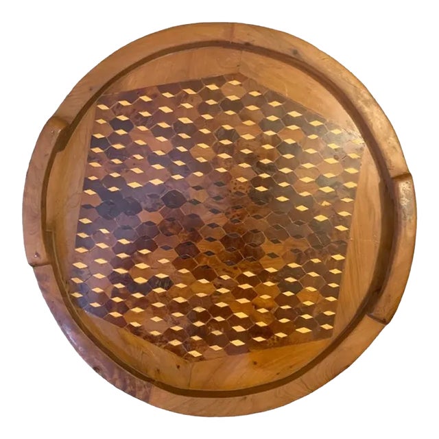 21st Century Juniper Wood Tray Decorated With Wood and Cedar Wood Decoration For Sale