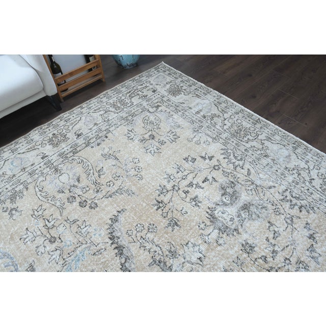 1970s 1970s Vintage Persian Handmade Wool Cotton Brown Area Rug For Sale - Image 5 of 11