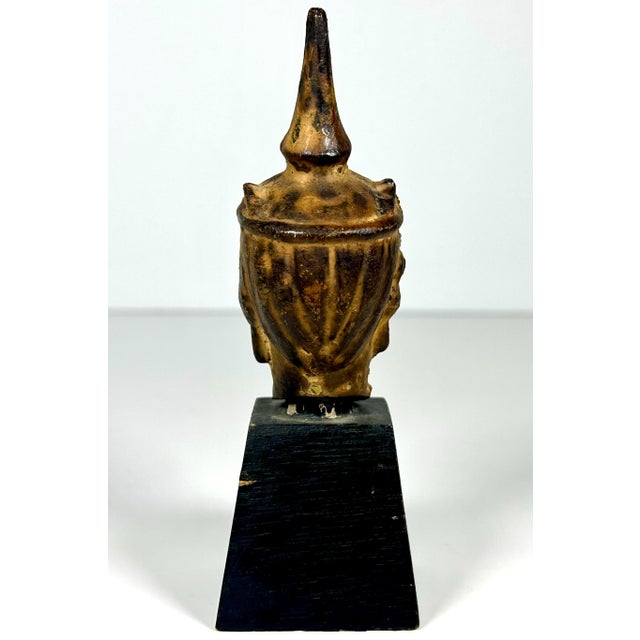 Antique Thai Bronze Buddha Head Fragment - 19th Century Sculpture For Sale - Image 6 of 10