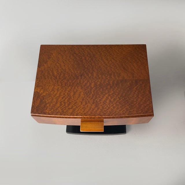 Italian Art Deco Bedside Tables in Wood, 1930s, Set of 2 For Sale - Image 4 of 15