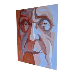 1978 Modern Fauvist Portrait Old Man Artist Hovland