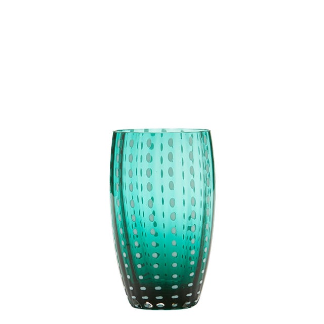 Contemporary Zafferano 15oz Perle Beverage Glasses (Set of 2) - Green For Sale - Image 3 of 3