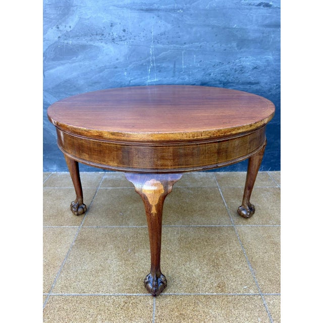 Brown 20th Century Queen Anne Spanish Walnut Round Side Table, 1920 For Sale - Image 8 of 12