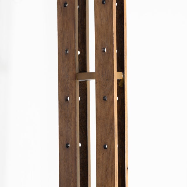 Vintage Italian Floor-to-Ceiling Oak Bookcase, 1960s For Sale - Image 9 of 15