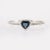 Art Deco 18k Solid Gold Blue Sapphire Heart Promise Ring Size 7 ( All Sizes Available ) For Sale - Image 3 of 13