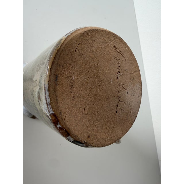 1970s Mid-Century Modern Studio Pottery Sculptural Pitcher Vase, Signed For Sale - Image 13 of 13