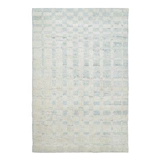 Contemporary Geometric Natural Silk & Wool Gift-Sized Rug by Rug & Kilim, India For Sale