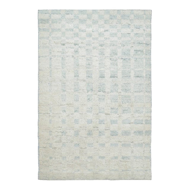 Contemporary Geometric Natural Silk & Wool Gift-Sized Rug by Rug & Kilim, India For Sale
