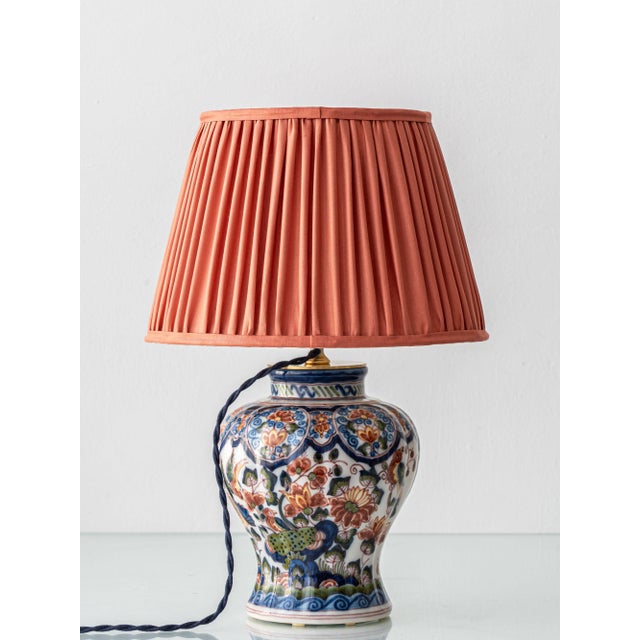 Delft Chinoiserie Polychrome Table Lamp by Tichelaar Makkum, 1950s For Sale - Image 3 of 15