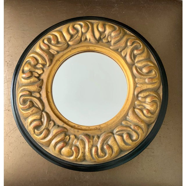 1990s Vintage Bombay Company Round Gold Accent Scroll Mirror For Sale In San Diego - Image 6 of 6