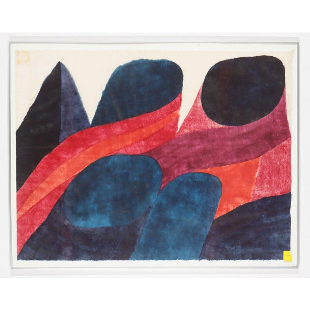 Mid-Century Modern Monumental Carol Summers ‘Rocky Mountains’ Color Woodcut, Signed, 1966 For Sale - Image 3 of 11
