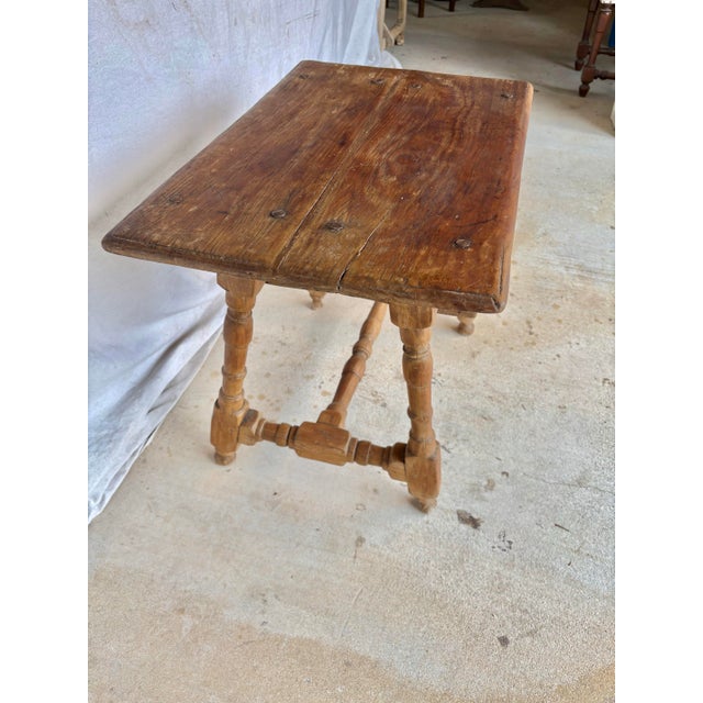 Spanish Early 20th Century Spanish Pine Side Table For Sale - Image 3 of 12