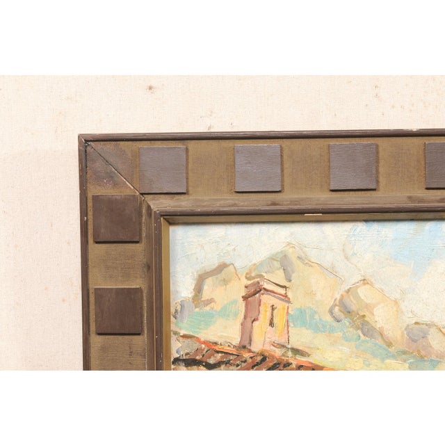 Mid-Century S. Europe Streetscape Painting For Sale - Image 4 of 12