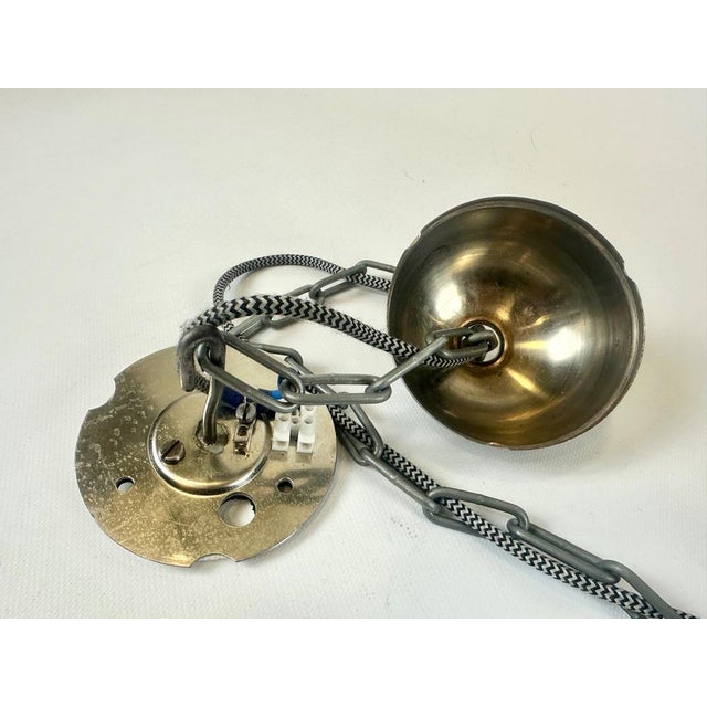 Large Mid-Century Green Fabric Pendant Lamp from Zaos, 1960s For Sale - Image 9 of 16