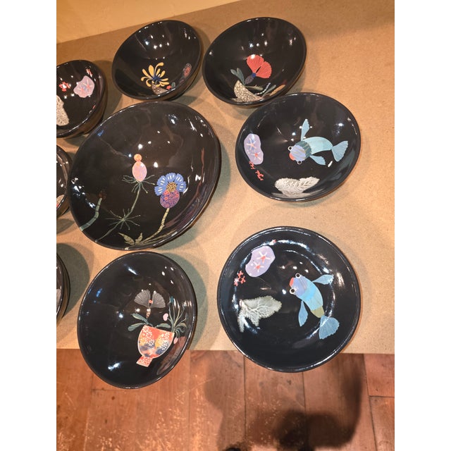 Austin Texas Art Pottery Serving Set by Sunyong Chang of Ginko Studios - Set of 9 For Sale - Image 9 of 11