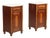 Antique Bedside Tables in Mahogany Veneer and White Marble, 20th Century, Set of 2 For Sale