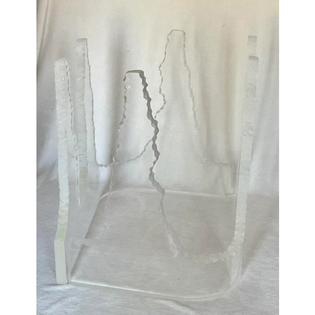 Lion in Frost Style Lucite Glacier Iceberg 2 Part Table Base Designed by Leon Frost, Vintage Mid Century Modern For Sale In Greenville, SC - Image 6 of 12