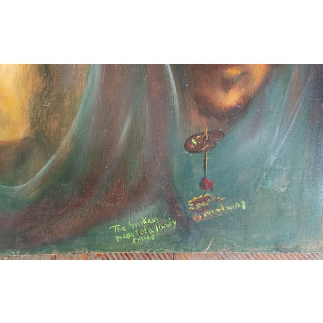 Mid-Century Impressionist Moody Painting of Three Occult Hooded Figures, Signed For Sale In New York - Image 6 of 10