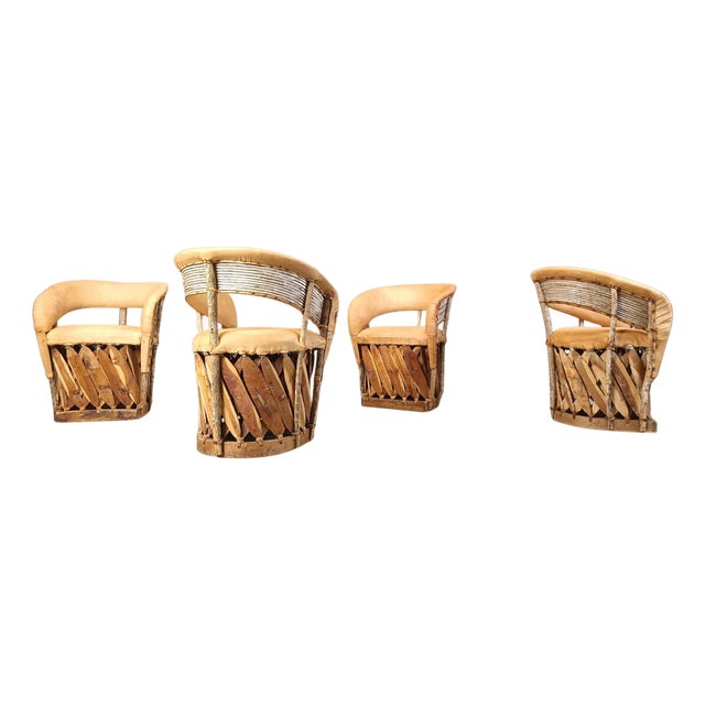 Vintage Mexican Art Populaire Dining Chairs, 1970s, Set of 4 For Sale