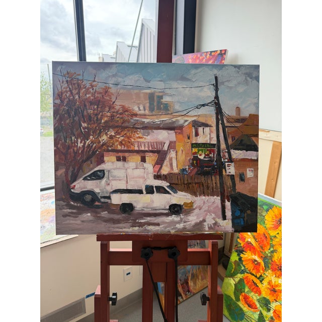 I created White Vans and Russet Leaves to find beauty in the everyday surroundings of our urban environment. This painting...