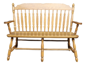 Solid Oak Spindle Back Bench