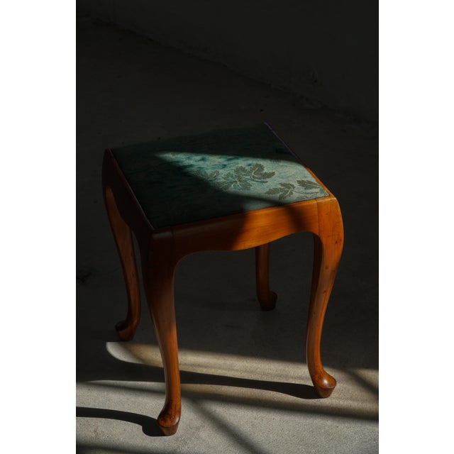 Mid-Century Rococo Style Wooden Stools with Cabriole Legs, Denmark, 1940s, Set of 2 For Sale - Image 13 of 18