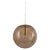 Large Smoky Glass Ball and Brass Pendant Lamp from Limburg, Germany, 1970s For Sale