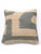 This sand and slate gray geometric color-block kilim throw pillow by Arteverk measures 17 x 17 inches, with a handwoven...
