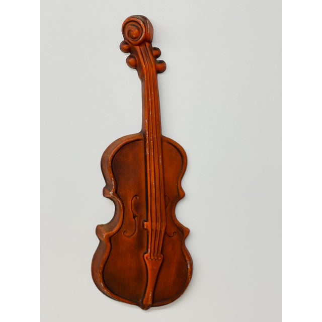 1960s Vintage Mid-Century Modern Royal Metal Musical Instrument Wall Art- a Pair For Sale - Image 5 of 8