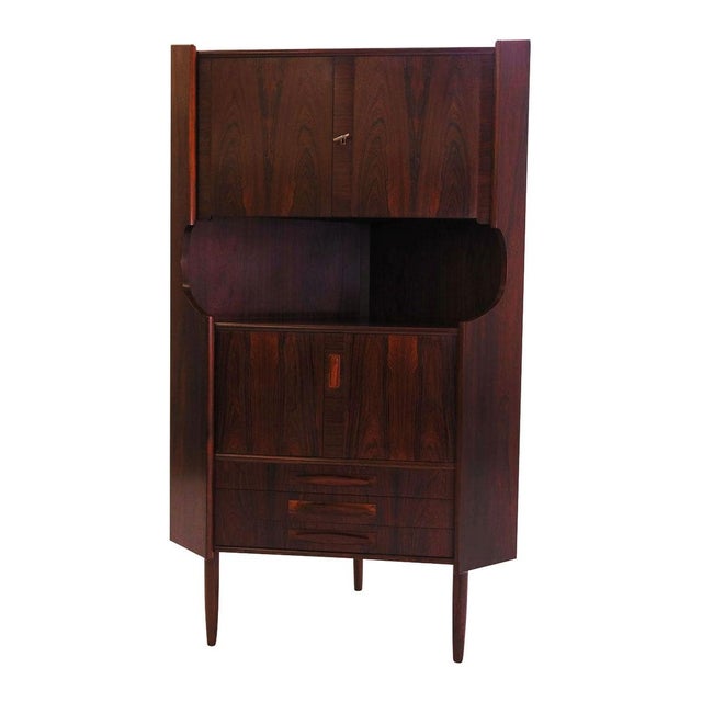 Danish Rosewood Corner Locking Bar Chairish