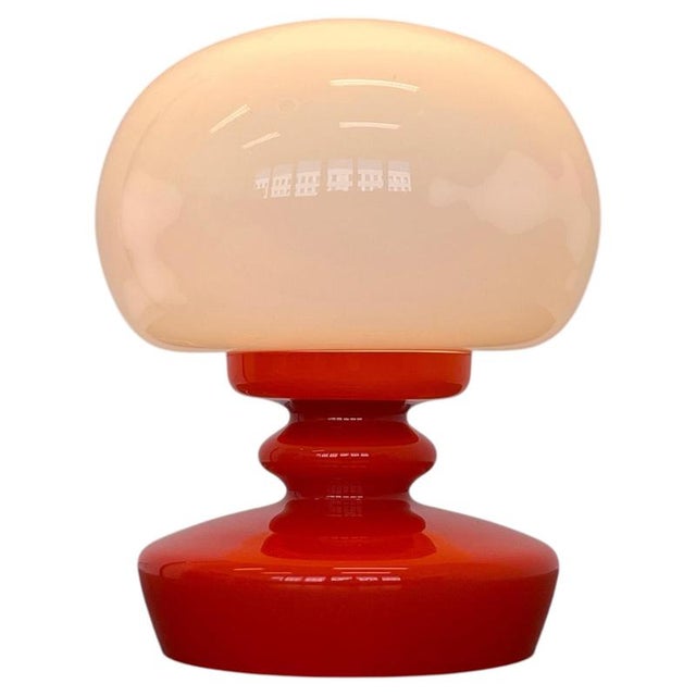 Red Opaline Glass Mushroom Table Lamp by Stepan Tabery, Former Czechoslovakia, 1970s For Sale - Image 8 of 8
