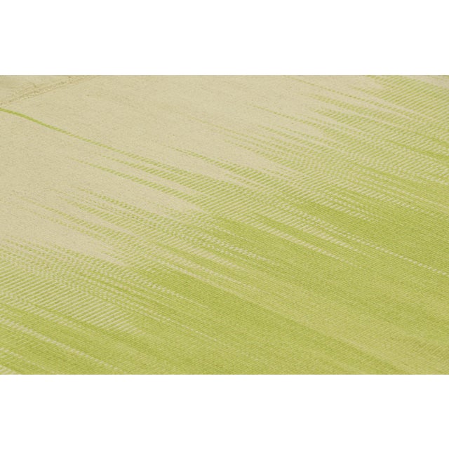 Rug & Kilim Rug & Kilim’s Contemporary Kilim in Beige & Green Stripes & Geometric Patterns For Sale - Image 4 of 7