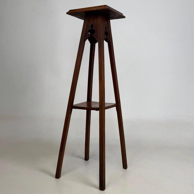 Antique Early 20th Century English Edwardian Oak Planter Jardiniere Stand, 1890s For Sale - Image 3 of 9