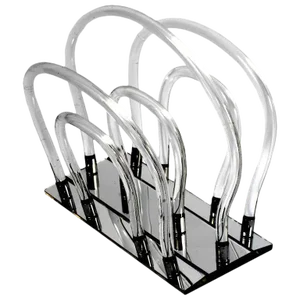 Lucite, Chrome & Mirror Magazine Stand After Dorothy Thorpe