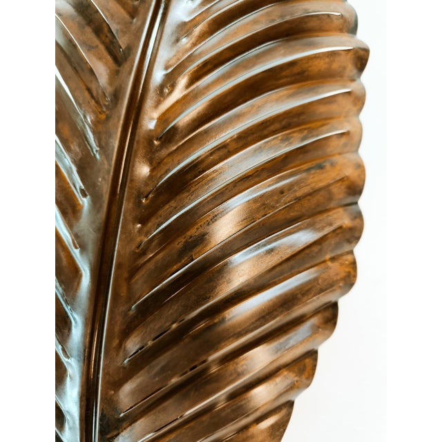 Brown Brown Metal Palm Leaf For Sale - Image 8 of 18