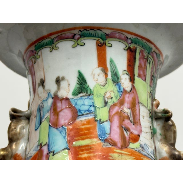Ceramic Rose Medallion Style Porcelain Vase, Vintage For Sale - Image 7 of 12