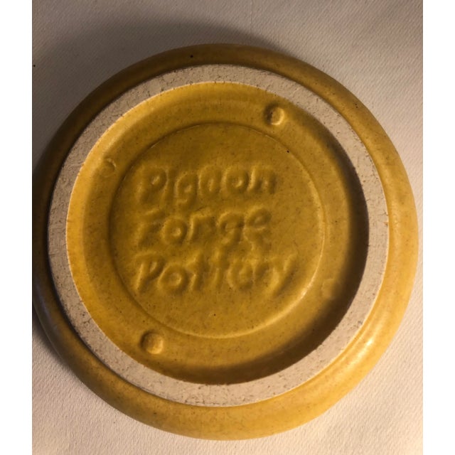 Sculpture Materials Pigeon Forge Pottery Yellow Coasters-Ashtrays Old Buttermold - Set of 4 For Sale - Image 7 of 13