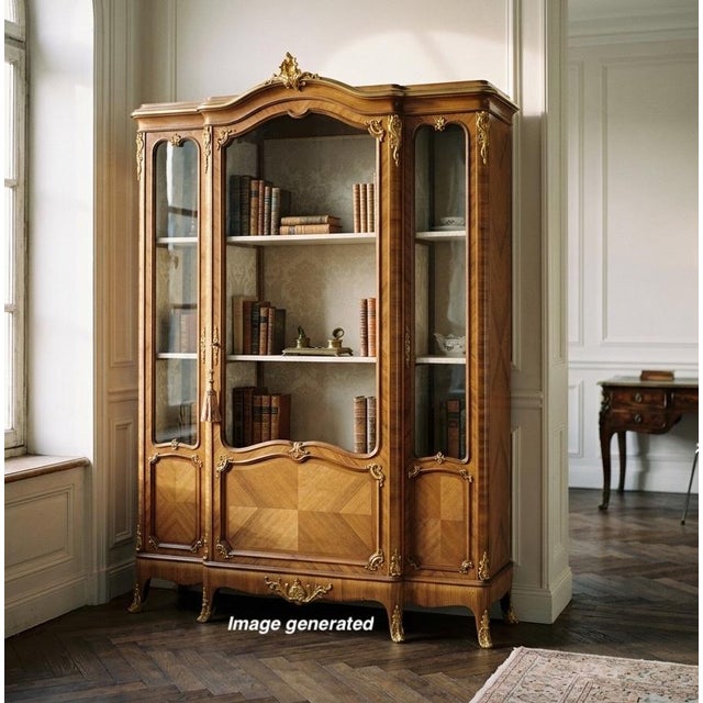 Louis XV Style French Bibliotheque or Cabinet by Schmit & Cie For Sale - Image 15 of 15