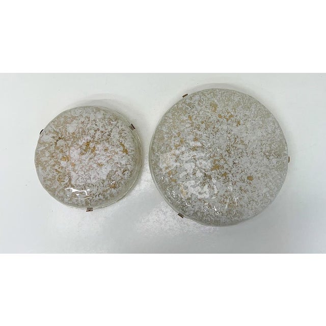 Mid-Century Modern Flush Mount in Ice Glass from Hillebrand, 1960s For Sale - Image 14 of 18