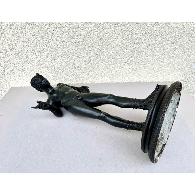 Praxiteles, Large Bronze Sculpture Narcissus of Pompeii, 1890s, Bronze For Sale - Image 14 of 18