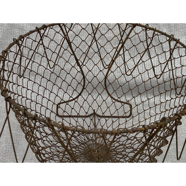 French Wire Collapsible Egg Basket For Sale - Image 13 of 18