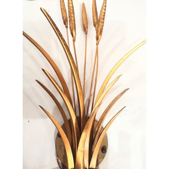 Vintage Sheaf of Wheat Double Arm Gold Leaf Frederick Cooper Wall