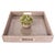 Boho Chic Artifacts Rattan Square Serving Ottoman Trays with Glass Insert in White, Smalls For Sale - Image 3 of 3